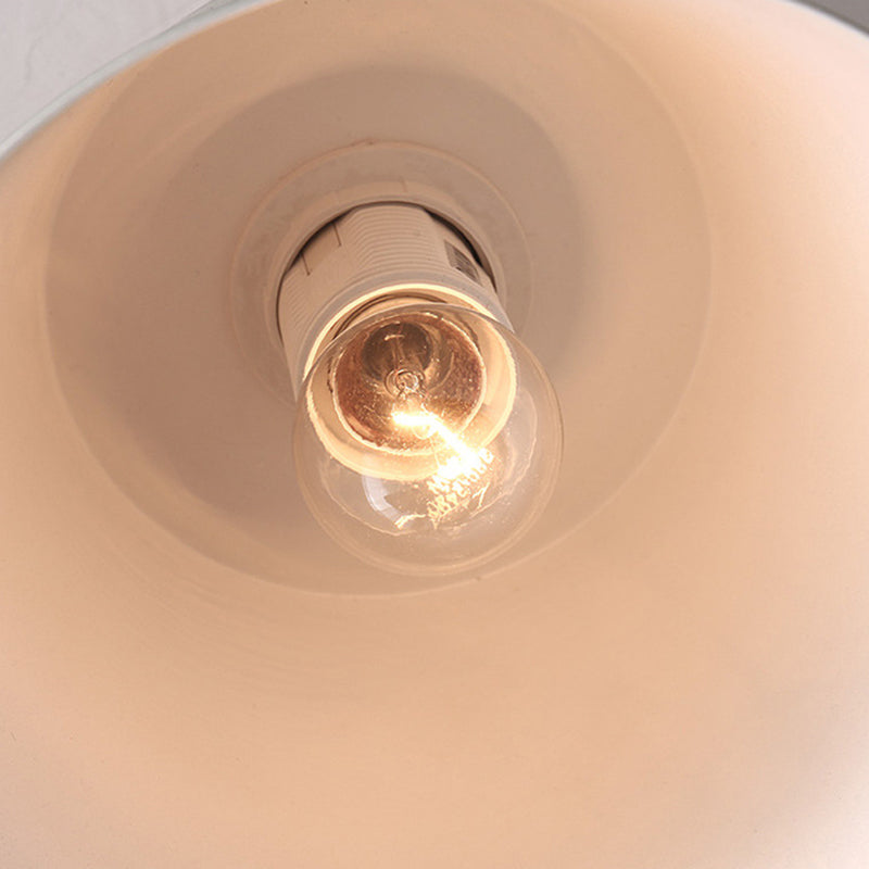 Eimer Halbblüzleuchte einfache Metall Wohnzimmer Deckenbeleuchtung mit Holzoberteil