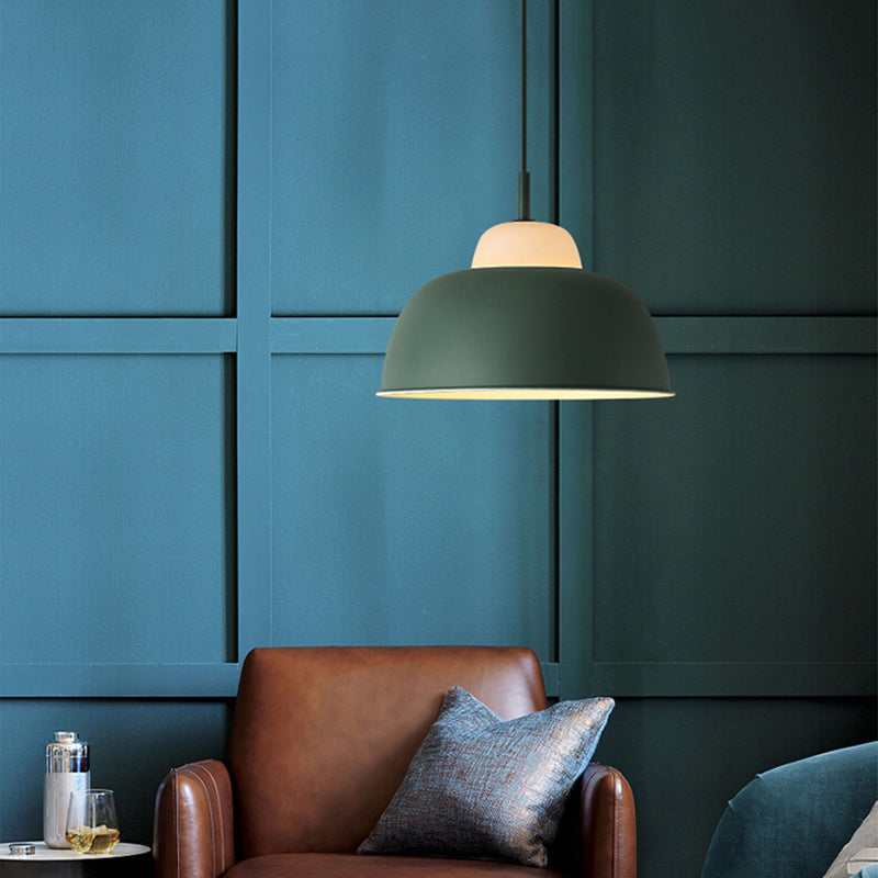 1 Glühbirnen -Esszimmer Deckenleichter moderner Stil Anhängerlampe mit Kürbismetallschatten