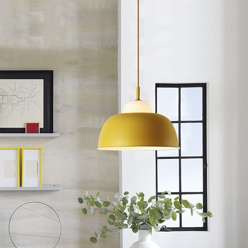 1 Glühbirnen -Esszimmer Deckenleichter moderner Stil Anhängerlampe mit Kürbismetallschatten