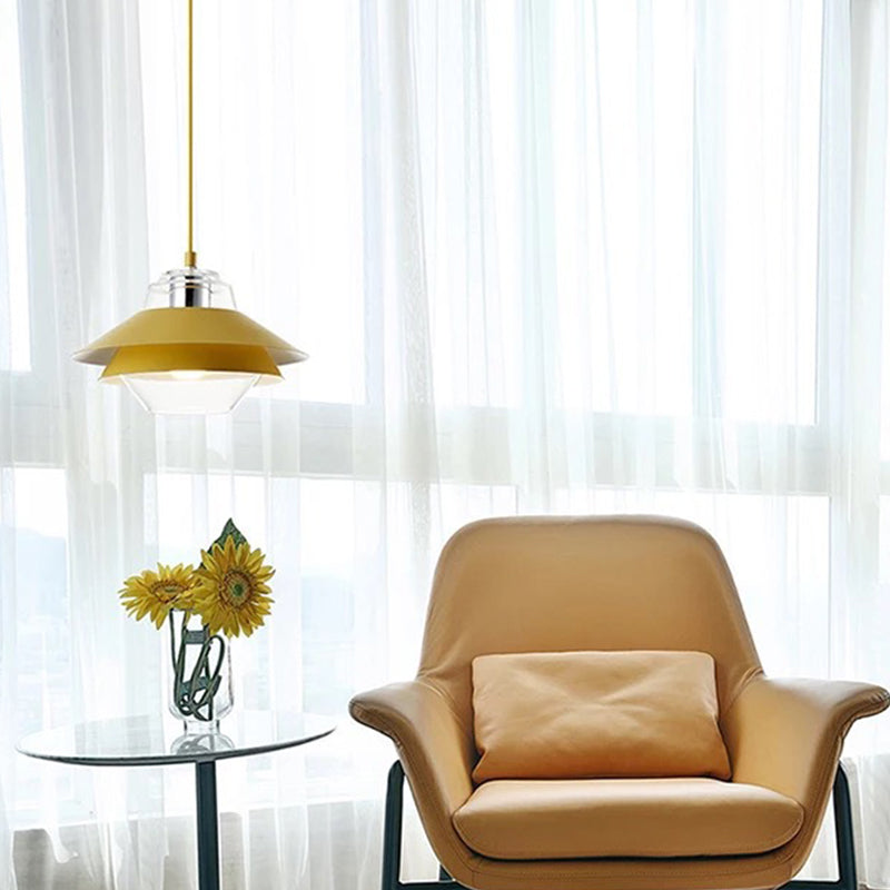 Three-Tiered Metal Drop Pendant Minimal 1 Light Suspension Light for Dining Room