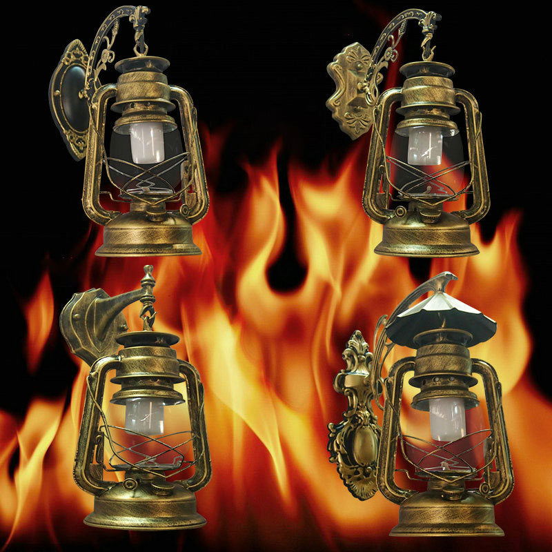 1 Light Wall Mount Lamp Industrial Style Clear Glass Kerosene Metal Wall Lighting Ideas
