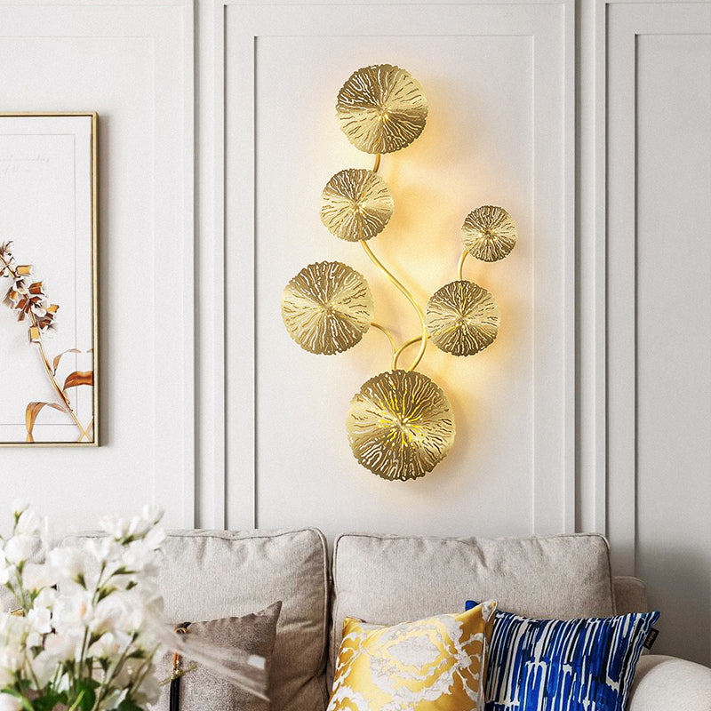 Lotus Leaf Metal Wall Light Sconce Modernity Wall Mounted Lamp for Living Room