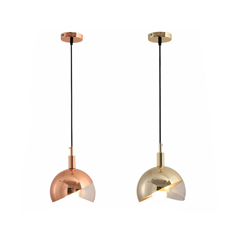 Hemisphere Metall Anhängerlampe Einfachheit 1 Kopfhänge Deckenleuchte für Esszimmer