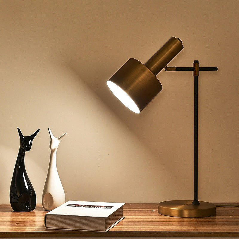 1-Bulb Bedroom Table Light Modern Brass Night Lighting with Grenade Metal Shade