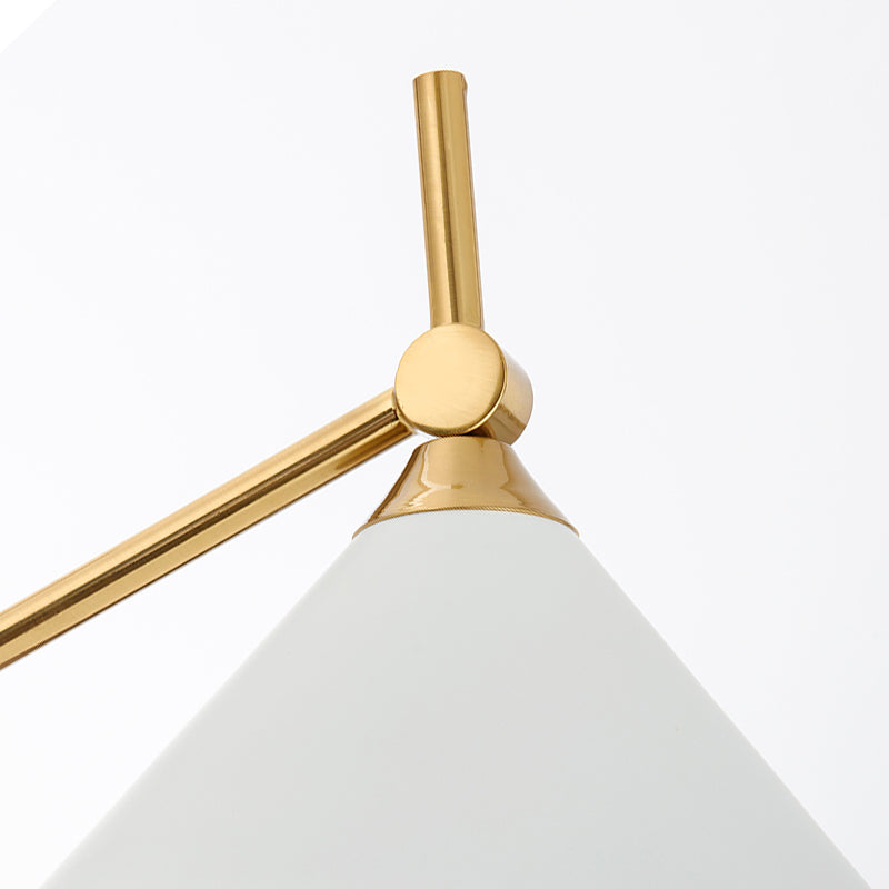 Accensione del tavolo notturno con cono minimalista Metallico 1 comodino da comodino con base bipode