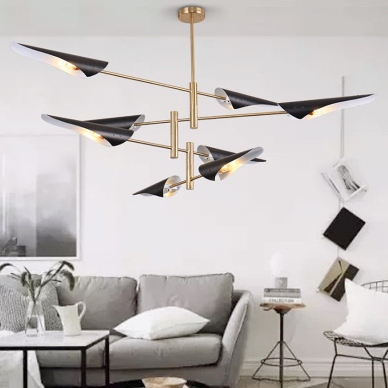 Illuminazione del lampadario Quill Modernista Metal Living Soggio