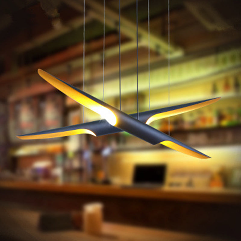 Modern 2 Heads Island Lamp Bias Cut Tube Pendant Lighting Fixture with Metallic Shade