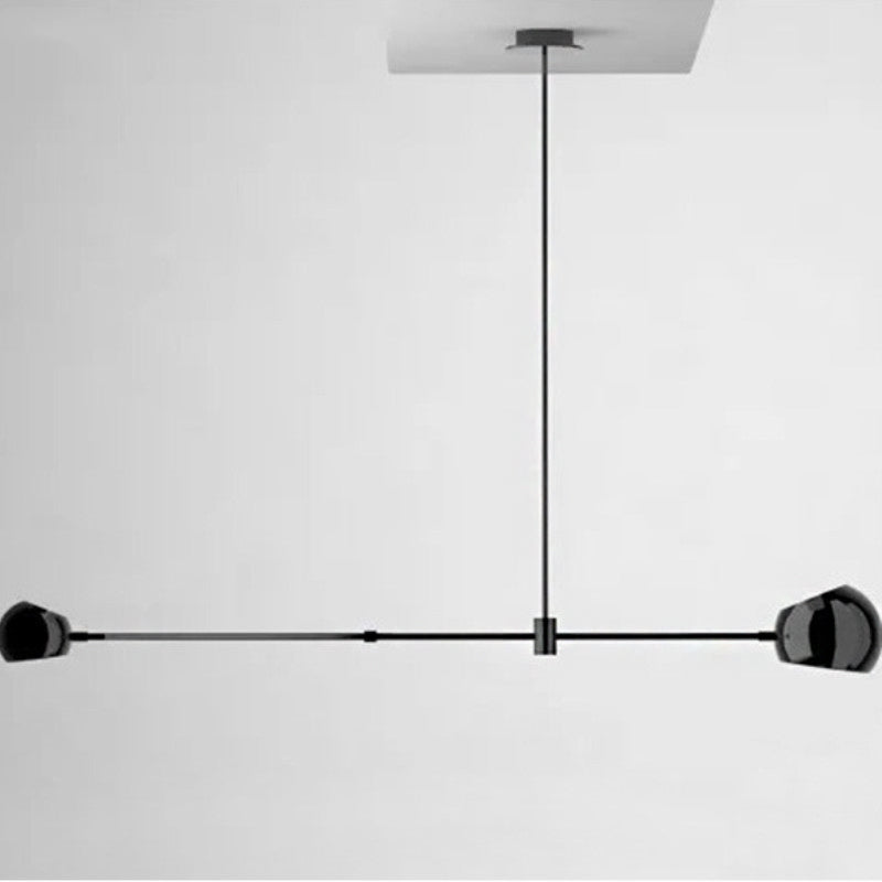 Modernist Dome Chandelier Lighting Metal Dining Room  Hanging Ceiling Light in Black