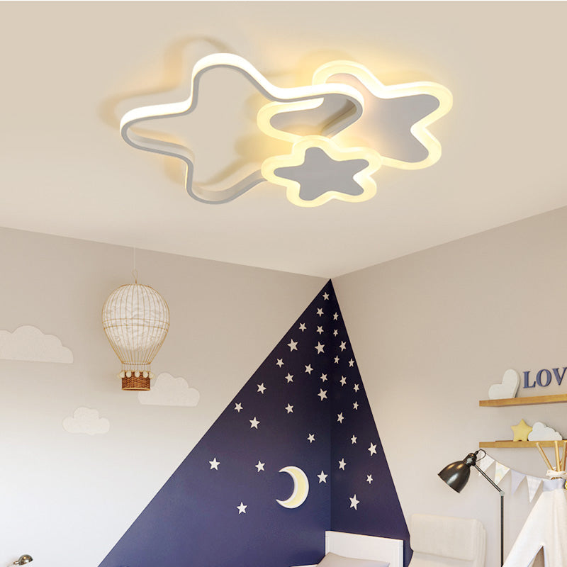 Acrylique Étoile Étoile DEL Ceiling Mount Light Girls Bedroom Modern Style Flush Light Fixture