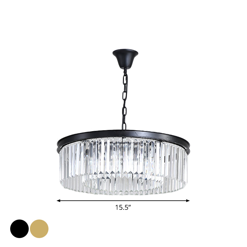 Lampada rotonda nera/oro Lampada Minalismo Crystal 4/12/16 Bulbi Restaugale Bidone del soffitto