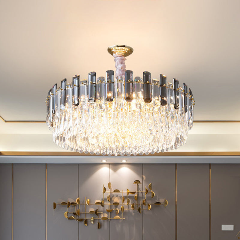 Cirkelvormige woonkamer hangende licht modern kristal 5/12/18-licht gouden hanger kroonluchter
