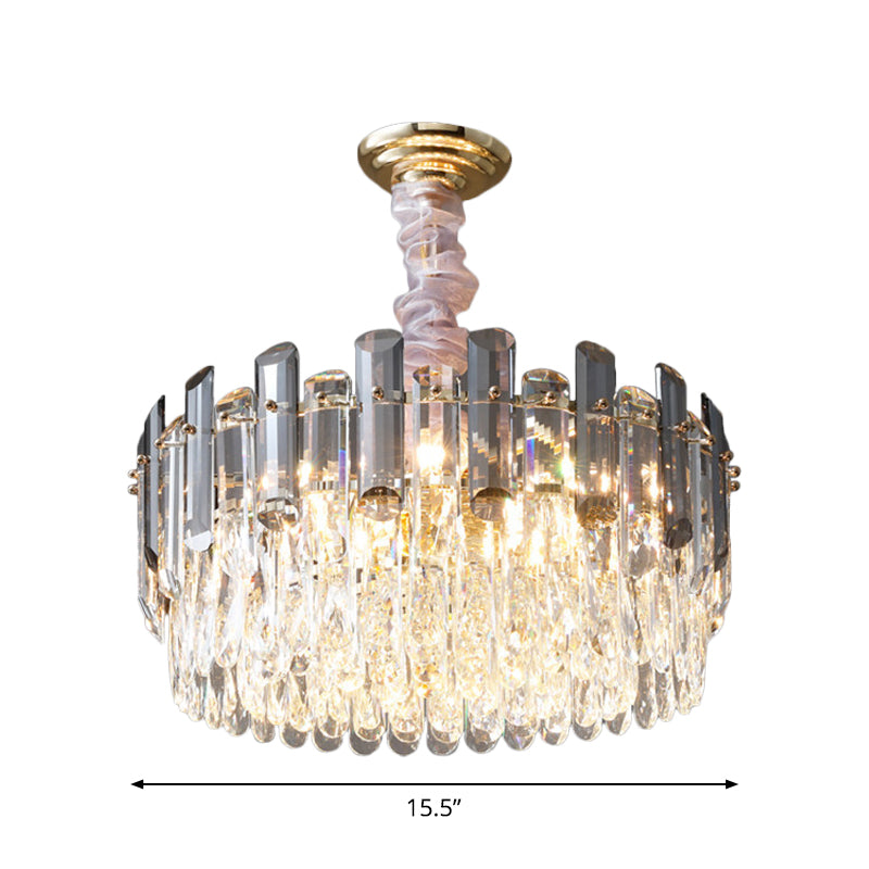 Cirkelvormige woonkamer hangende licht modern kristal 5/12/18-licht gouden hanger kroonluchter