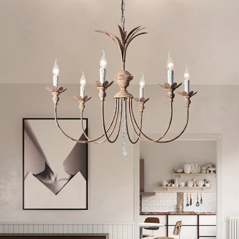 6 bulbes en fer lustre luminaire