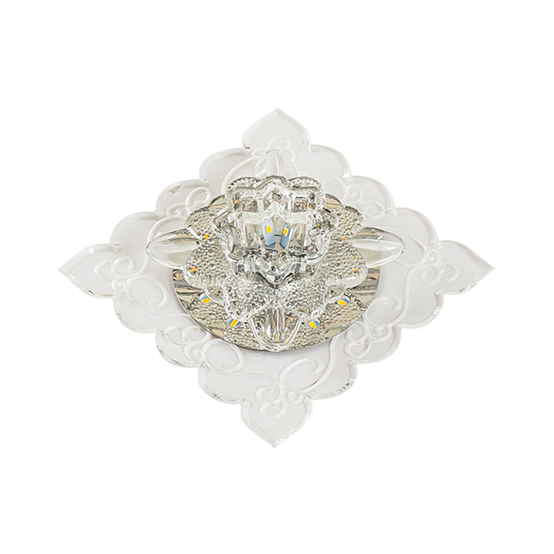 Lampada da soffitto in fiore Lampada da incasso a LED in cristallo trasparente semplice per corridoio