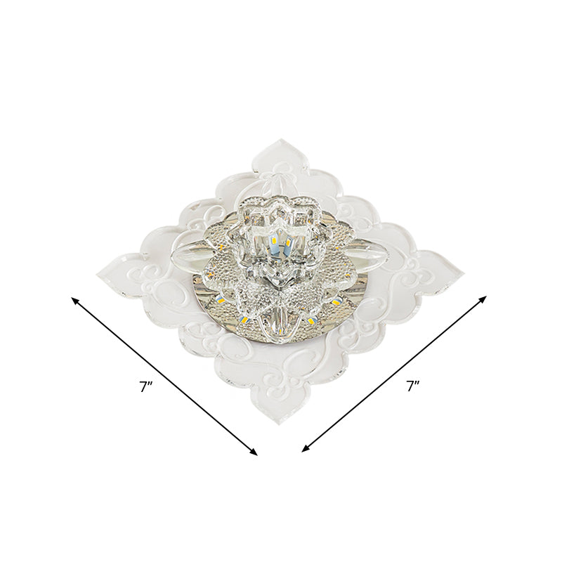Lampada da soffitto in fiore Lampada da incasso a LED in cristallo trasparente semplice per corridoio