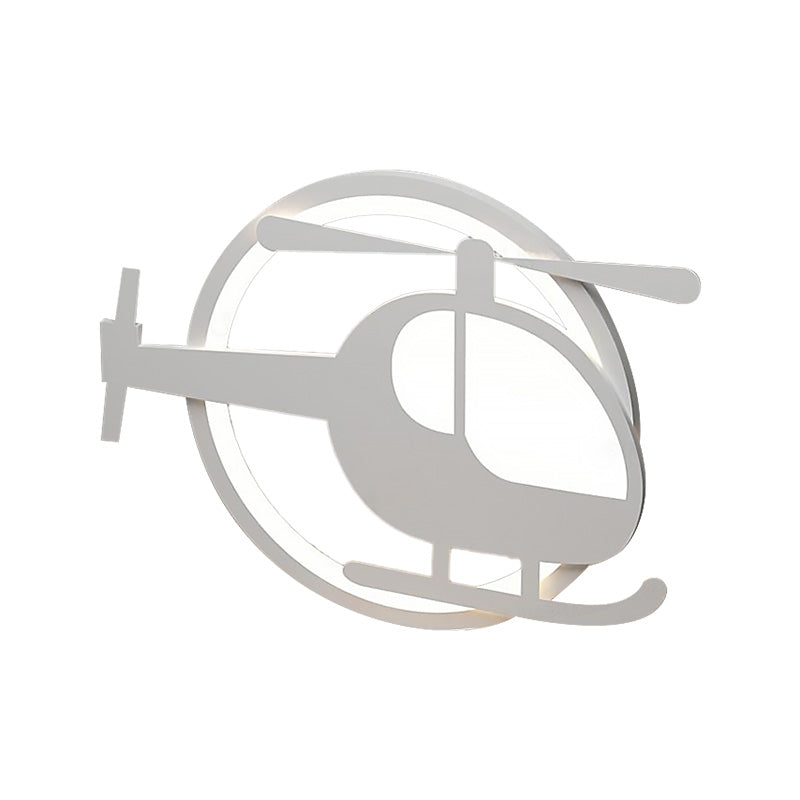 Helikopter Vorm LED Plafond Fixture Kid Acryl Flush Mount Licht voor Baby Slaapkamer