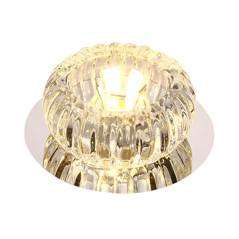 Chrome Pompoen Plafond Verlichting Modern Style Clear Crystal LED Flushmount Light voor de Hallway