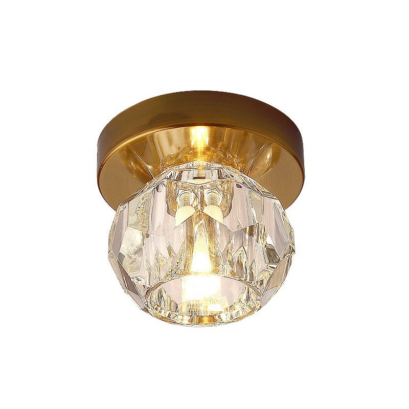 Globe gefacetteerde kristallen inbouwarmatuur Eenvoud LED dichtbij plafondlamp voor gang