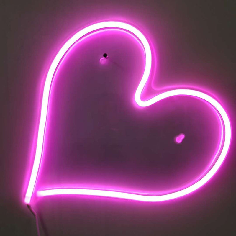 Loving Heart Baby Room Night Lamp Plastic USB Powered LED Modern Wall Night Lighting in White