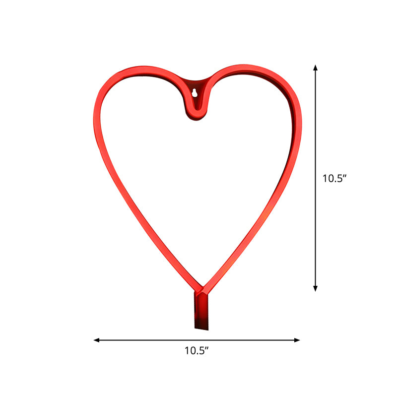 Plastic Loving Heart Wall Night Light Kids Style Plug-in LED White Nightstand Lamp