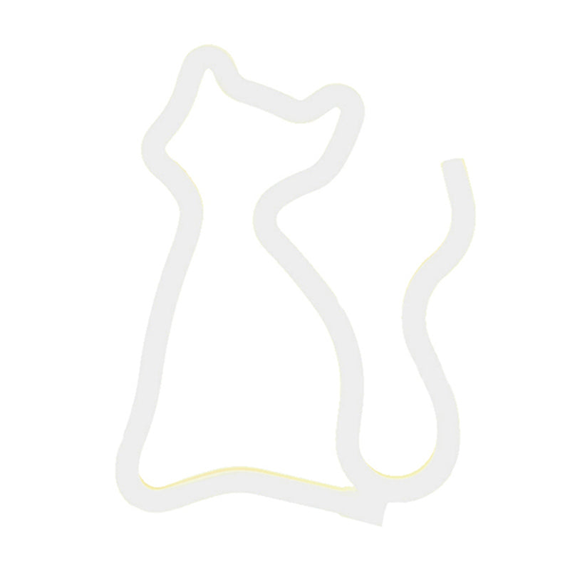 Creative LED Night Light White Cat USB Powered Wall Night Lamp with Plastic Shade