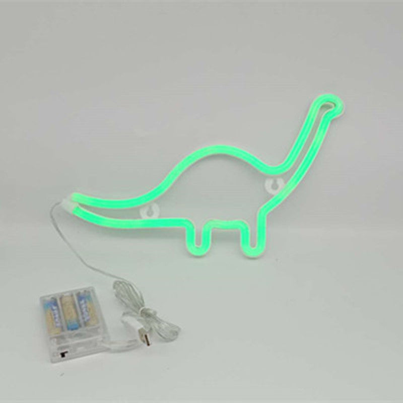 Dinosaur Plastic Wall Lighting Modern Style Battery LED White Nightstand Lamp for Boys Bedroom