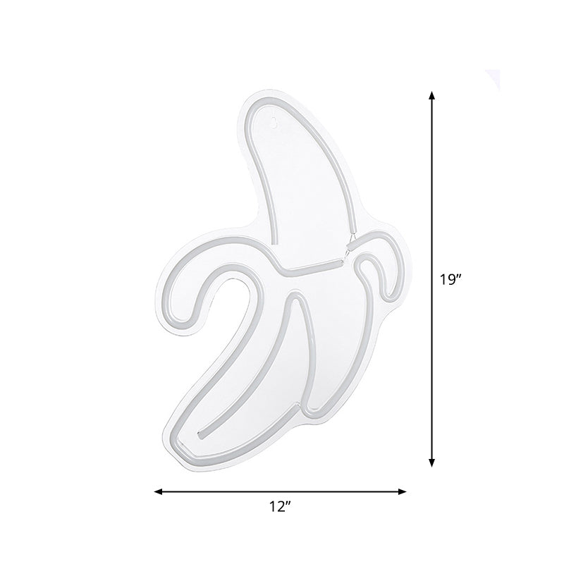 Lámpara de pared de la pared de plátano nórdico Niños acrílicos Dormitorio Led Nightsand Luz en blanco con cable enchufable USB