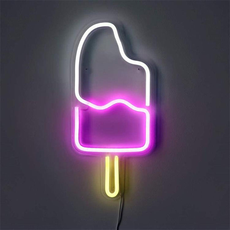 Ice Sucker Bedroom Night Light Plastic Modern Style LED Hanging Night Light in White