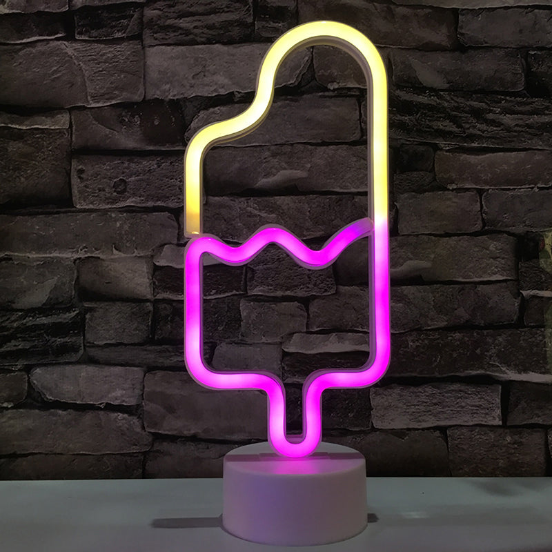 Ice Cream Plastic Night Lighting Simplicity Led White Wall Night Light met batterijvermogen