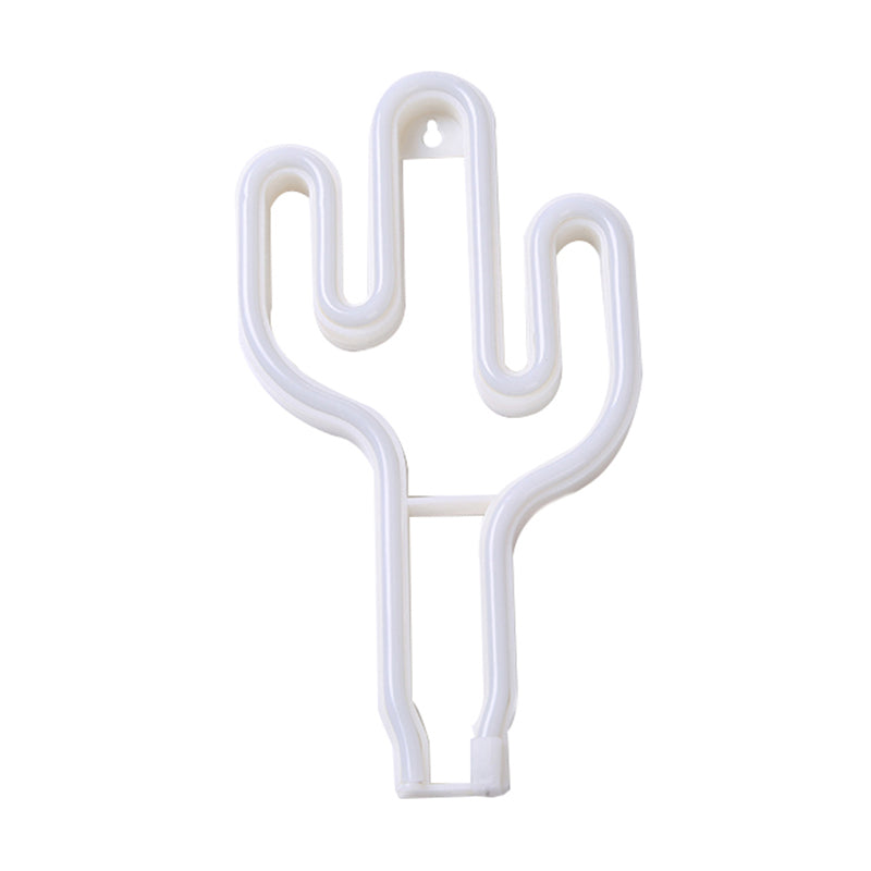 Plástico Cactus mini lámpara nocturna creativa USB operada LED White White Wall Night Lighting
