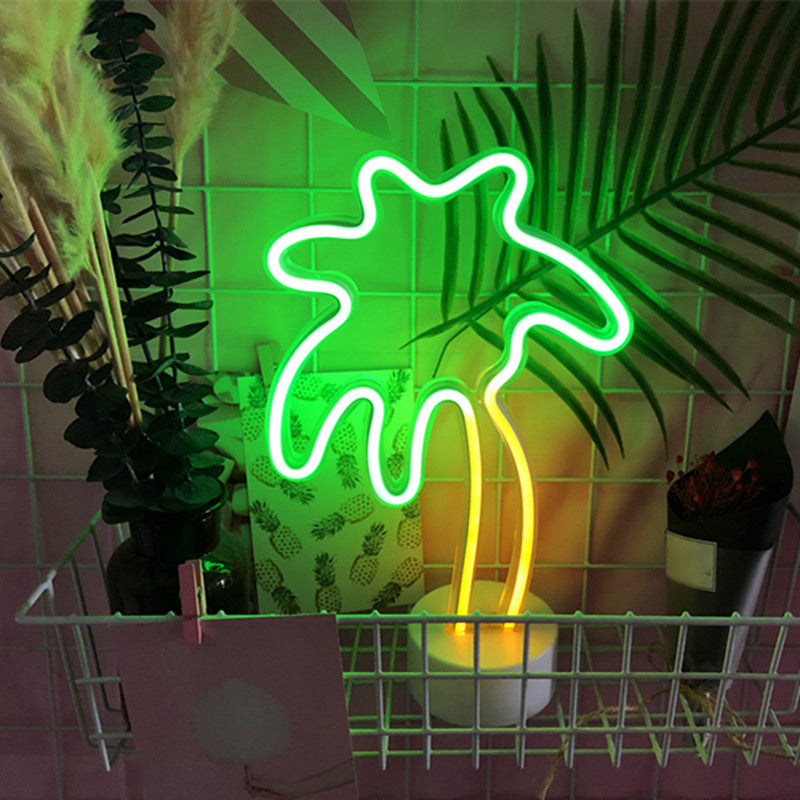 Plastic kokosboomtafellamp eenvoud LED WITTE NACHT LICHTING VOOR KINDER SLAAPKAMER