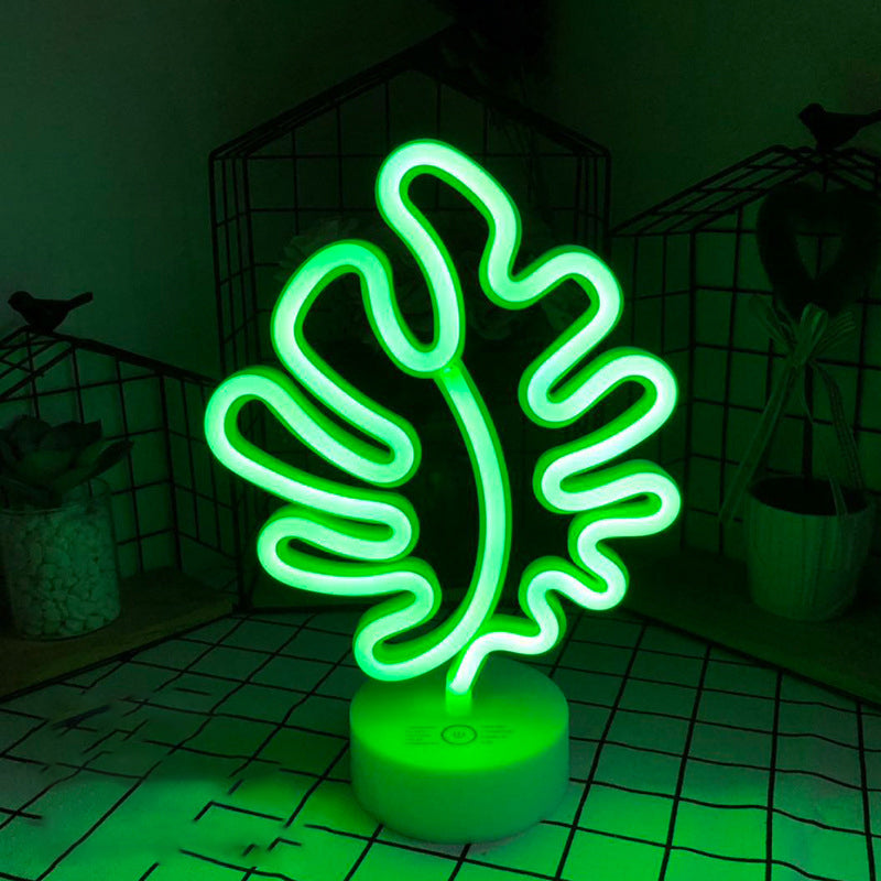 Eenvoudige geometrische nachtverlichting Plastic batterij LED Slaapkamer Nachttafel Licht in het wit