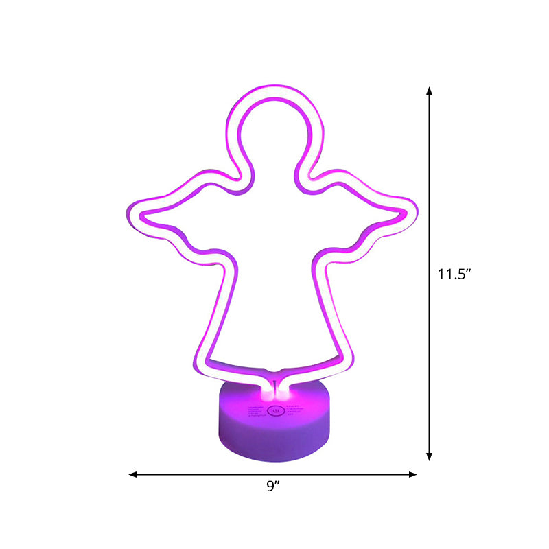 Eenvoudige geometrische nachtverlichting Plastic batterij LED Slaapkamer Nachttafel Licht in het wit