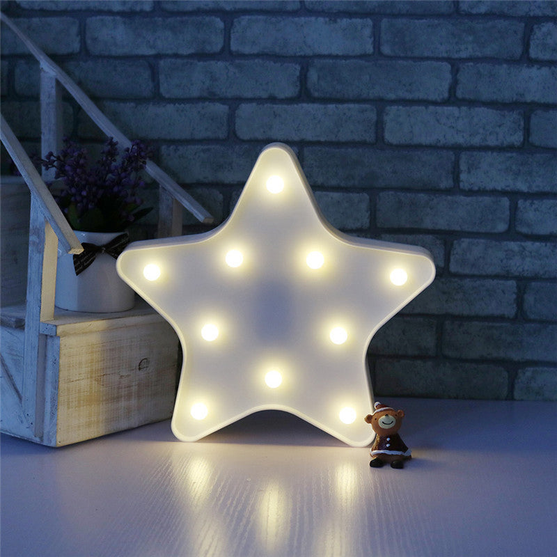 Star Night Stand Light Modern Plastic Plasty BATTERA IL LED Wall Night Lighting