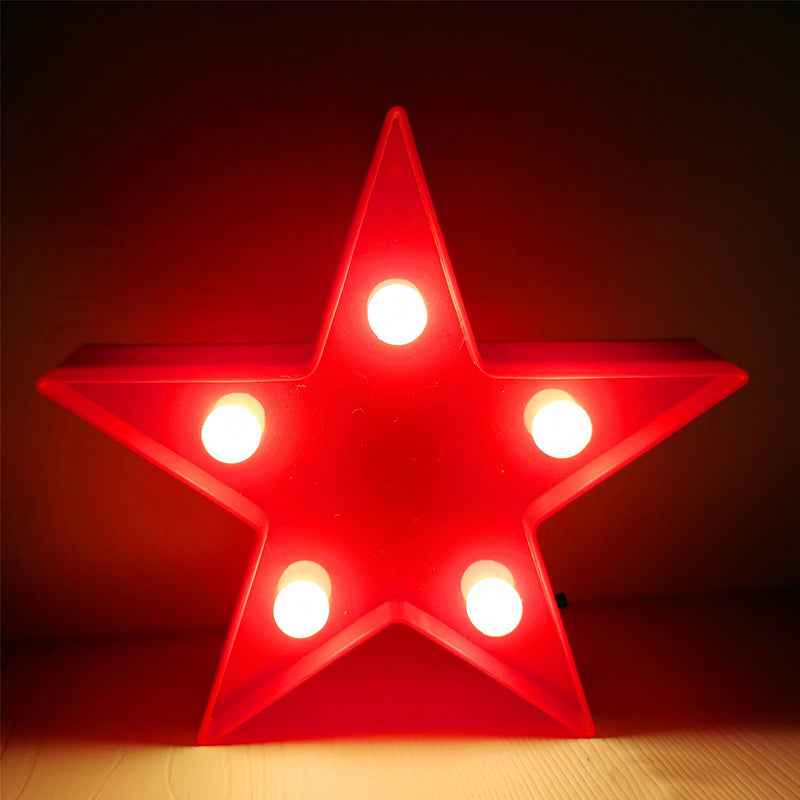 Plastic Pentagram Night Stand Lighting Minimalist LED Night Lamp for Girls Bedroom