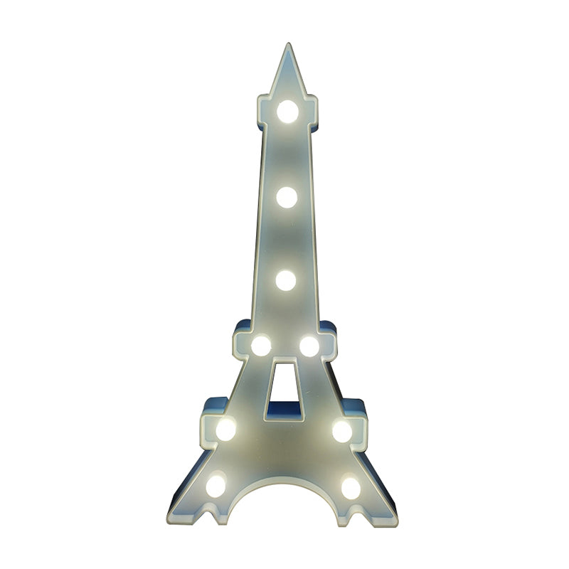 LED Bedroom Nightstand Light Minimalist Night Lamp with Building Plastic Shade