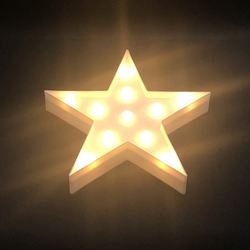 Pentacle Baby Bedroom Nightstand Lamp Plastic Modern Style LED Night Lighting in Yellow