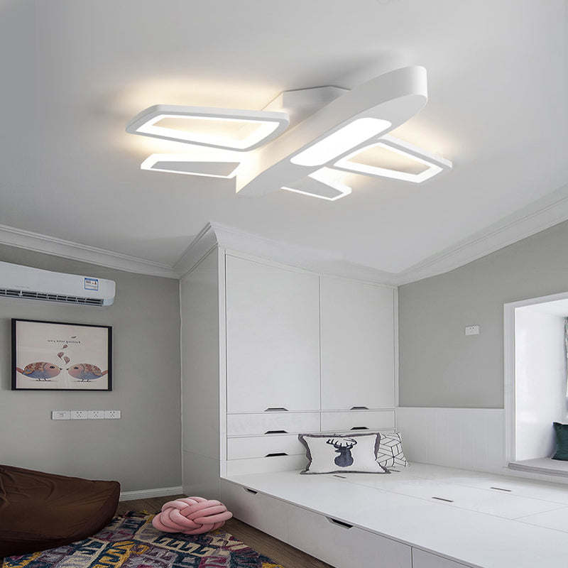 Kids Modern White Ceiling Light Plane Acrylic LED Flush Mount Light for Amusement Park