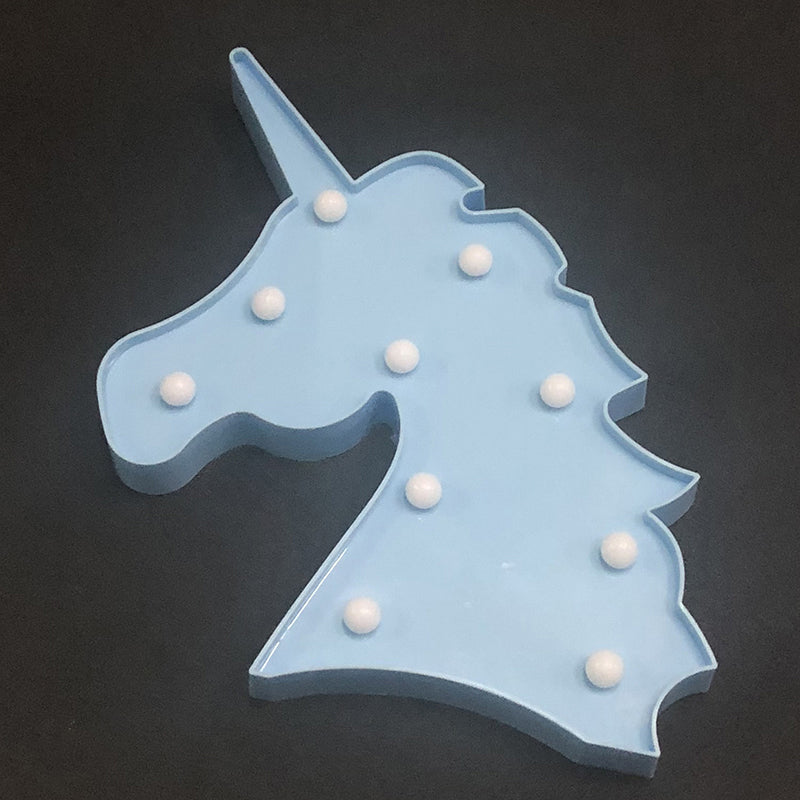 Unicorn Mini Nightstand Light Contemporary LED Plastic Wall Lamp for Girls Bedroom