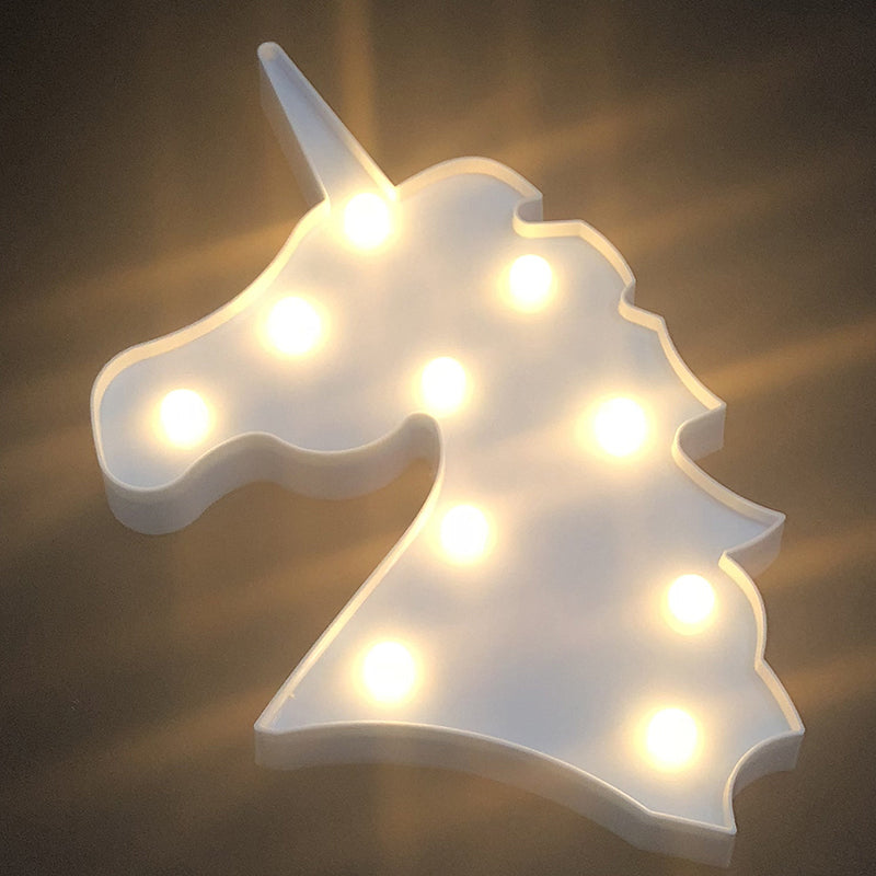 Unicorn Mini Nightstand Light Contemporary LED Plastic Wall Lamp for Girls Bedroom