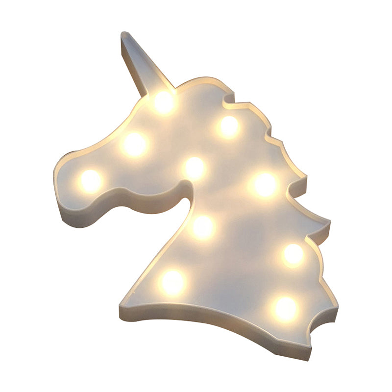 Unicorn Mini Nightstand Light Contemporary LED Plastic Wall Lamp for Girls Bedroom