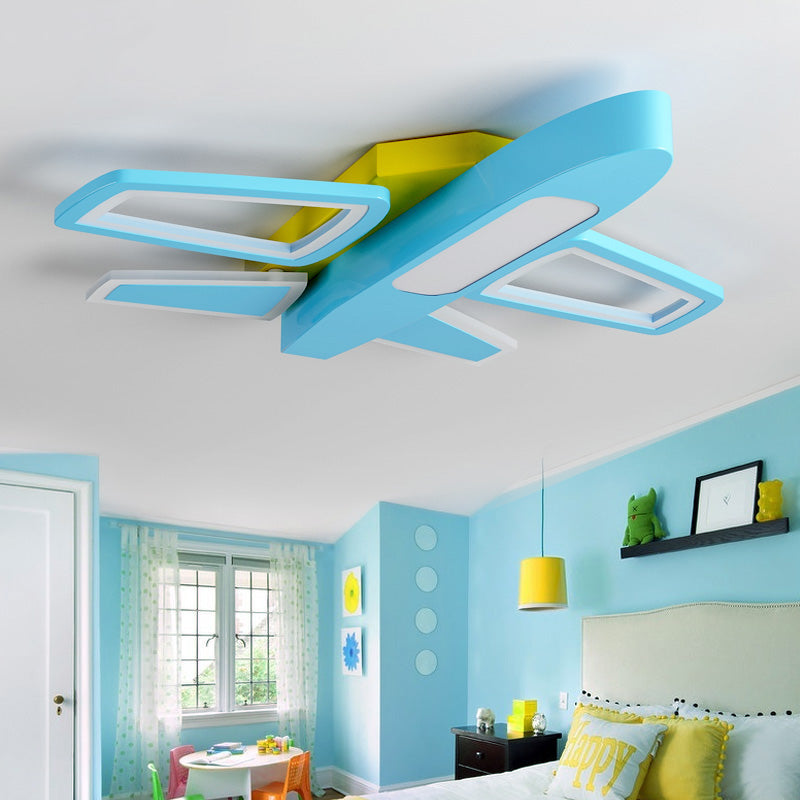 Kids Modern White Ceiling Light Plane Acrylic LED Flush Mount Light for Amusement Park