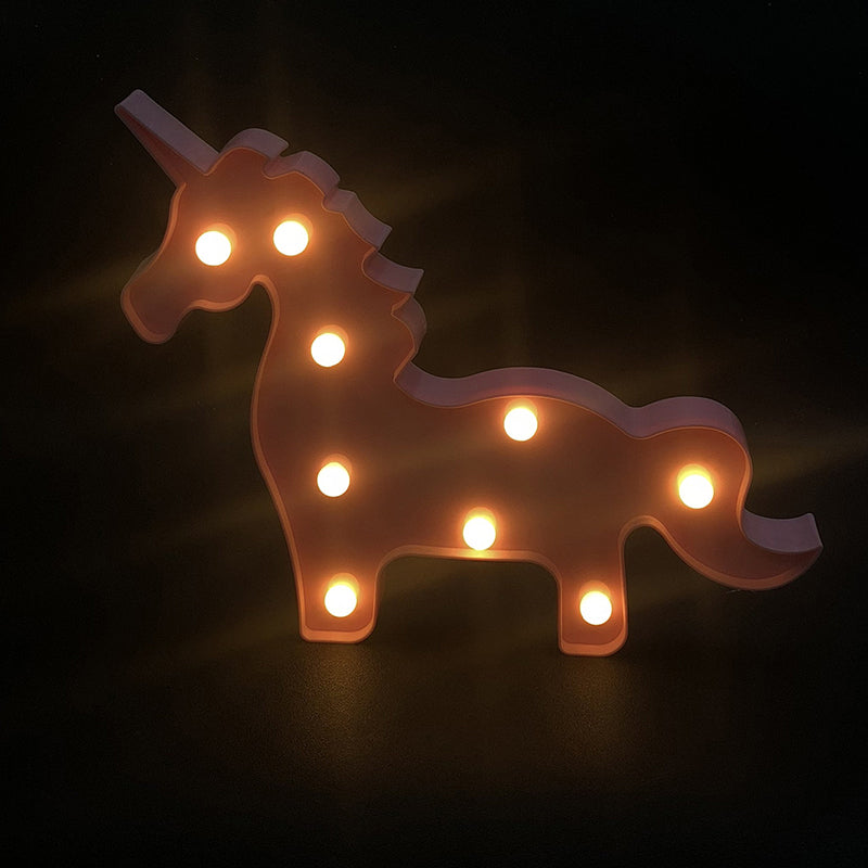 Unicorn Shade Nightstand Lighting Simple Plastic Baby Bedroom LED Wall Lamp