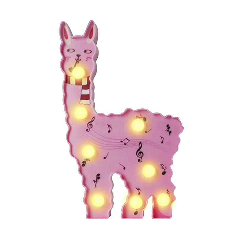 Plastic Alpaca Night Lighting Contemporary Battery Operated LED Wall Night Lamp for Girls Room