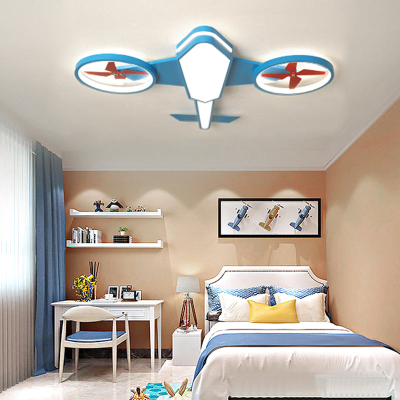Acryl propeller vliegtuig plafondlamp themapark winkelt cartoon LED spoelplafondlicht