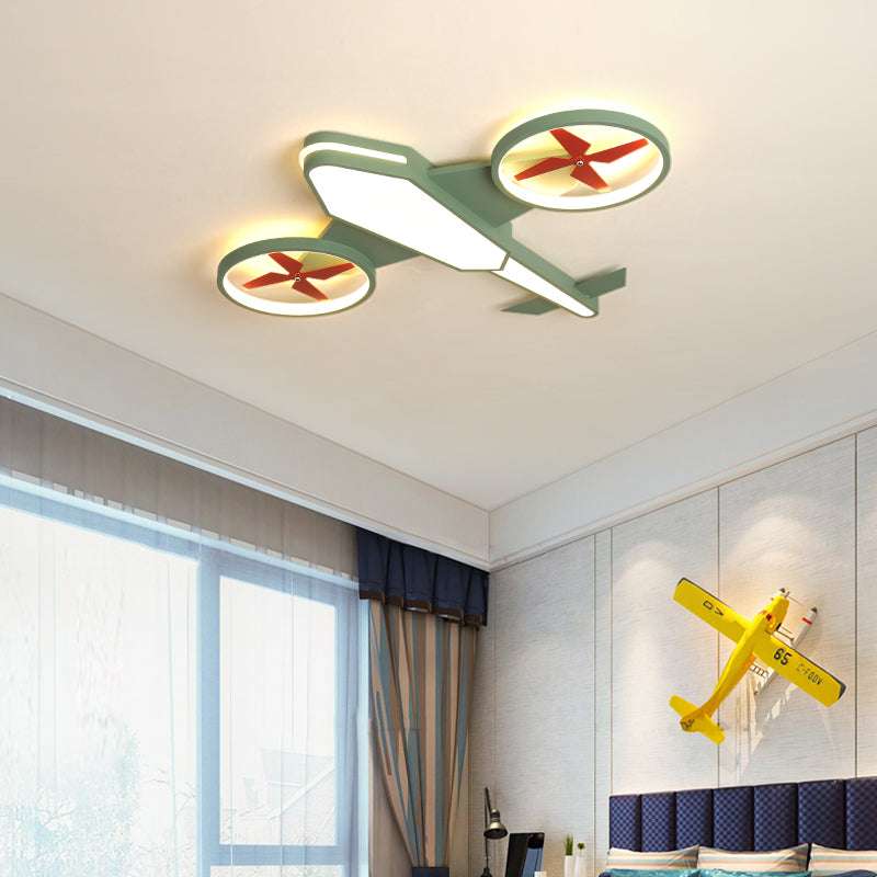 Acryl propeller vliegtuig plafondlamp themapark winkelt cartoon LED spoelplafondlicht