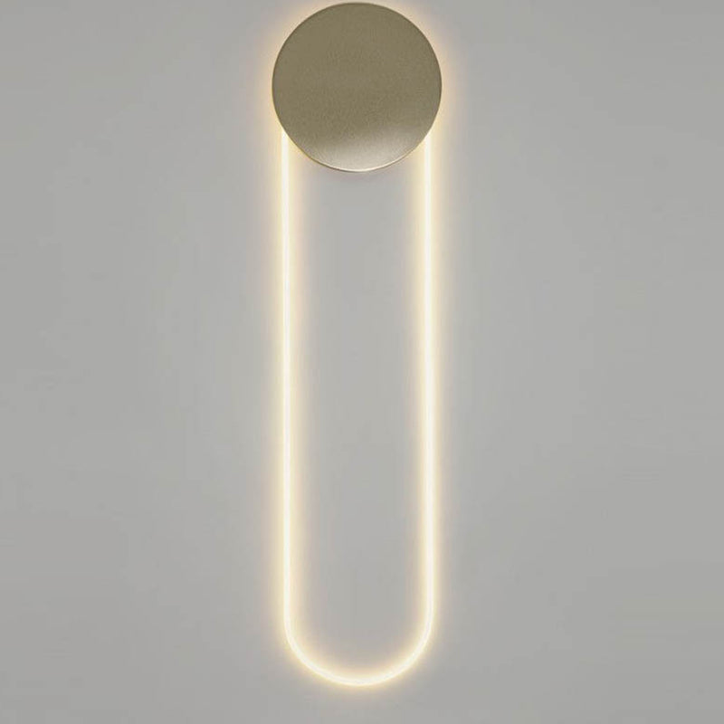 Oblong Wall Lighting Ideas Modernity Metallic LED Bedroom Wall Mount Light Fixture in Gold