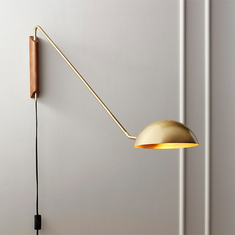 1 tête de chevet de chevet applicateur modernisme modernisme Swing Brack Mur suspendu avec une teinte en métal dôme