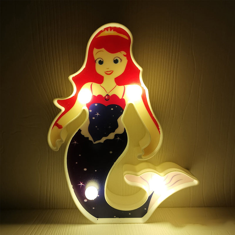 Beauty Element Girls Room Night Lamp Plastic Modern Style LED Nightstand Lighting