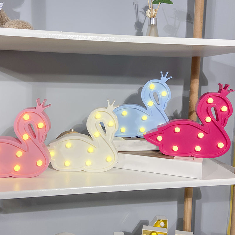 Plastic Swan Wall Night Lamp Contemporary LED Night Lighting for Children Bedroom